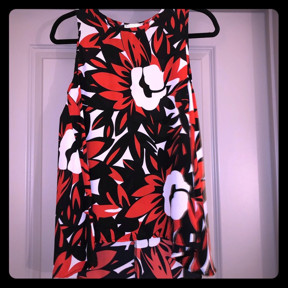 Red Dress Boutique sleeveless, high-low blouse.
